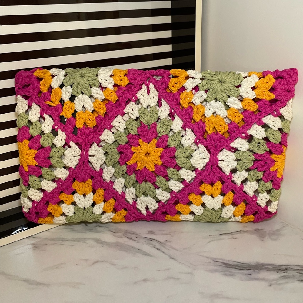 Bright Colorful Crochet Clutch - Picture 3 of 11